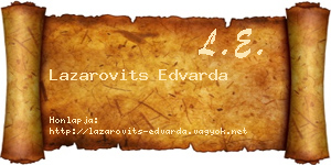 Lazarovits Edvarda névjegykártya